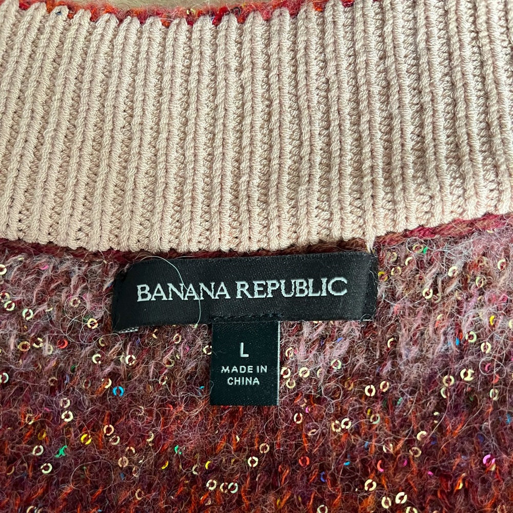 BANANA REPUBLIC Ombre Sequin Sweater size L - Picture 5 of 6